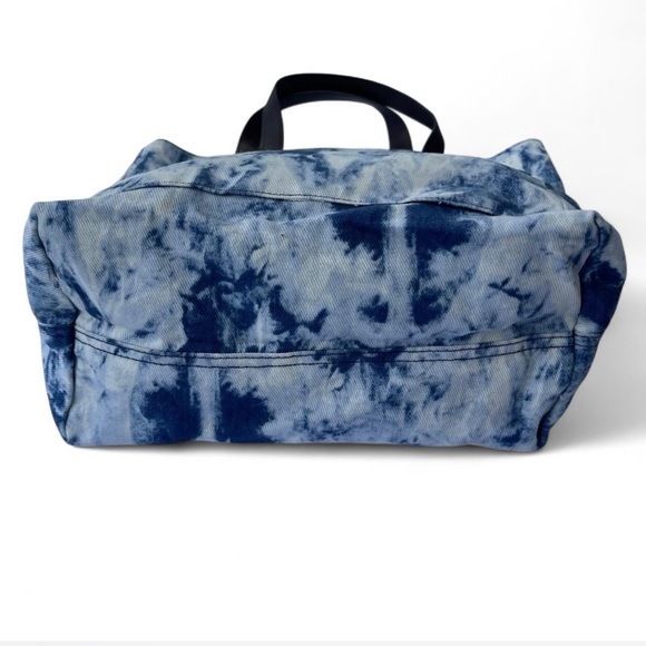 Thirty One Tie Dye Window Shopper Tote Sky Cotton Denim Blue - Picture 4 of 9